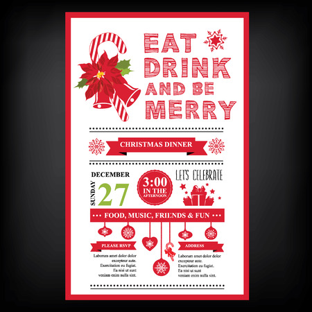 Christmas restaurant and party menu, invitation.のイラスト素材