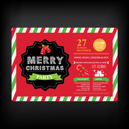 Invitation Merry Christmas. Vector illustration.のイラスト素材