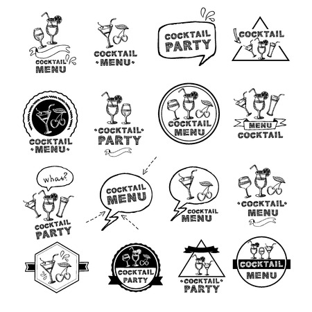 Cocktail party menu, vector illustration.のイラスト素材