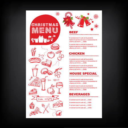 Christmas restaurant and party menu, invitation.のイラスト素材