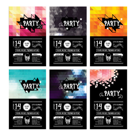 Invitation party flyer. Typography Design set.のイラスト素材