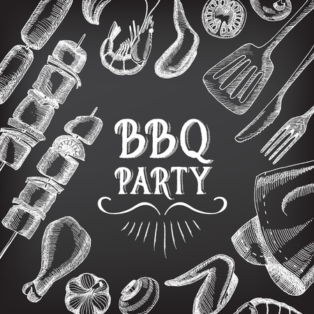 Barbecue party invitation.のイラスト素材