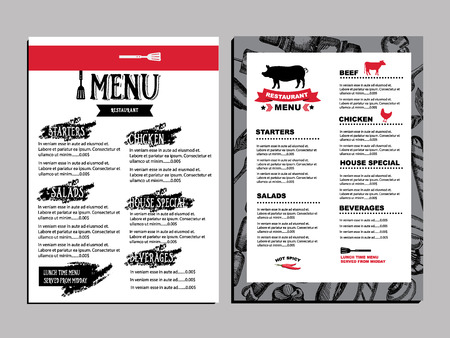 Cafe menu restaurant brochure. Food design template.のイラスト素材