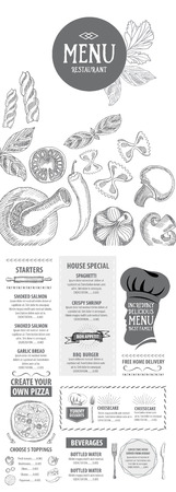 Restaurant cafe menu, template design. Food flyer.のイラスト素材