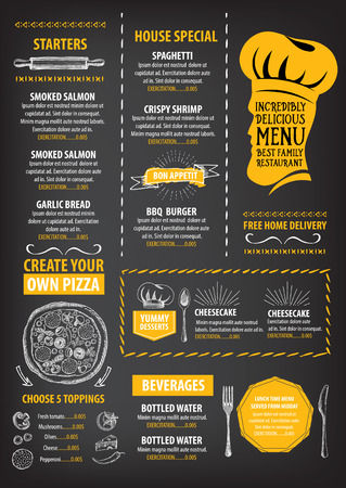Restaurant cafe menu, template design. Food flyer.のイラスト素材
