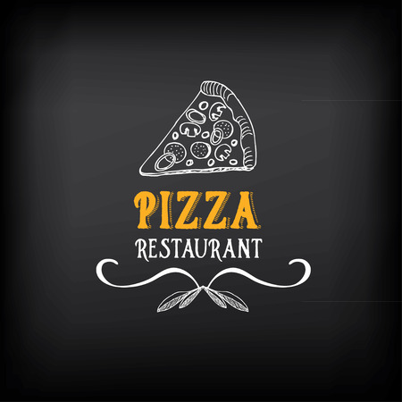 Pizza menu restaurant badges. Food design template.のイラスト素材
