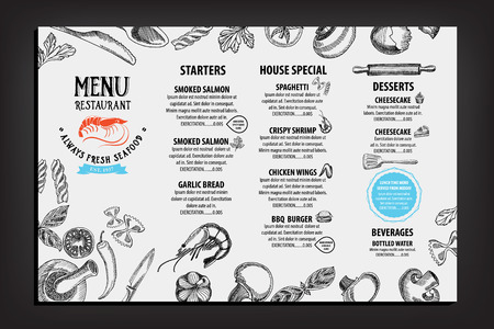 Restaurant cafe menu, template design. Food flyer.のイラスト素材