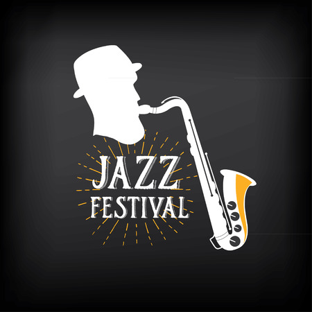 Jazz music party logo and badge design.のイラスト素材