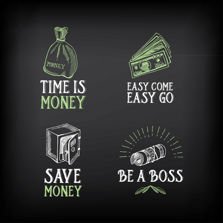 Money badge and logo design. Quote text.のイラスト素材