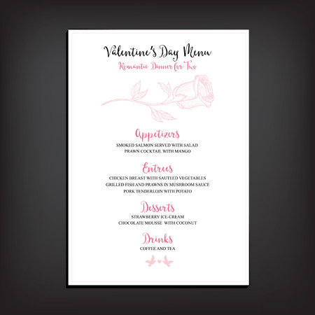 Vector valentine restaurant brochure, menu design.のイラスト素材