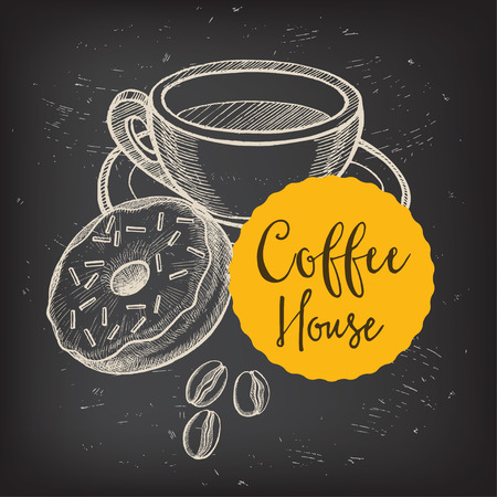 Coffee restaurant brochure vector, coffee shop menu design.のイラスト素材