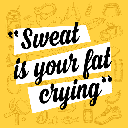 Fitness motivation quote poster.のイラスト素材