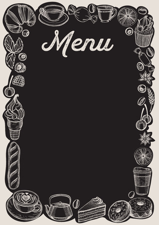 Chalkboard menu template for restaurant.のイラスト素材