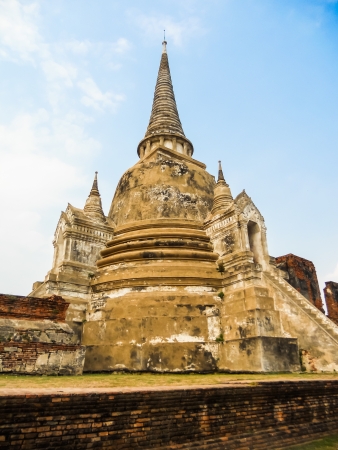 The buddhist stupas at ayudthayaの写真素材