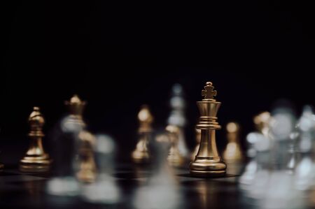 Chess board game, Strategy planning and competition business concept.の写真素材