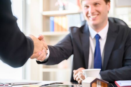 Business people shaking hands, Company partnership agreement togetherの写真素材