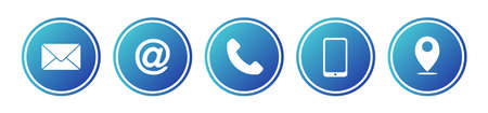 Business connection contact us and call center customer service concept, Icon mobile phone, email...
