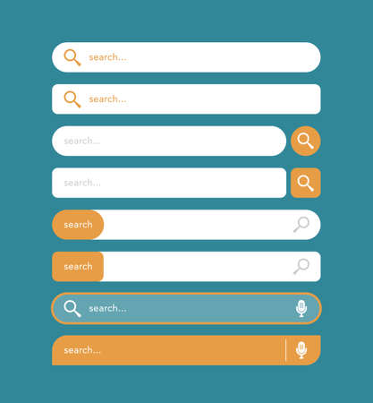 Search bar design for website or webpage user interface (UI) elements. Vector illustrationのイラスト素材