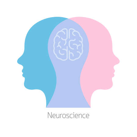 Two humans brain psychotherapy concept. Mental health therapist and patient. Wellbeing or wellness insuranceのイラスト素材