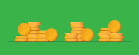 Vector illustration. Group coins stack. Financial save money and investment conceptのイラスト素材