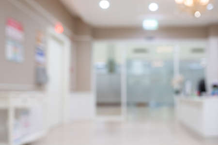 Abstract medical room blur background for design. Blurred of hospital or clinicalの写真素材