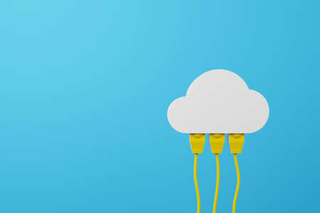 Cloud computing concept. Technology data center on cloud service. 3d rendering illustration