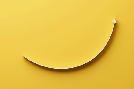Arrow sign growth on yellow background. Business development to success and growing growth concept. 3d illustrationの写真素材