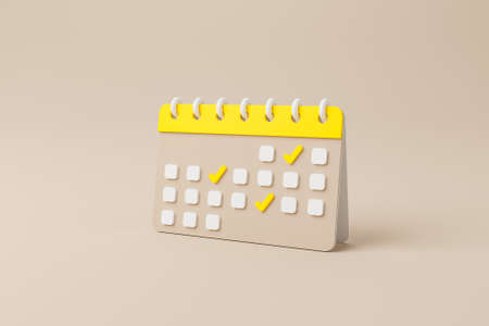 Calendar deadline or event reminder notification icon notice. 3d rendering illustrationの写真素材