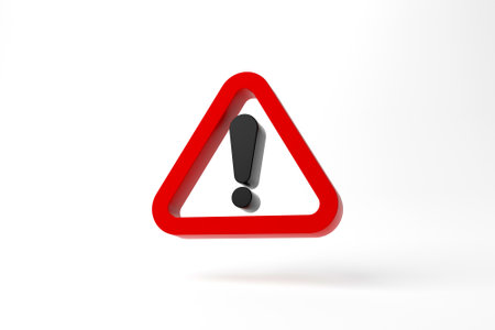 Red notification icon symbol on white background. 3d rendering illustrationの写真素材