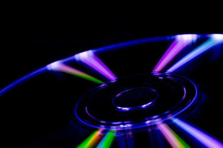 cd disk reflecting lightの写真素材