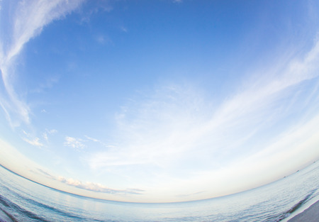 Fisheye Hua hin sea and skyの写真素材