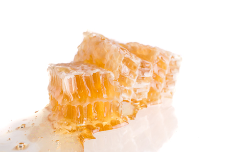 honeycomb close up on the white , Luxury dessertの写真素材