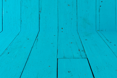 Old Wood Background , wall and floor color blueの写真素材
