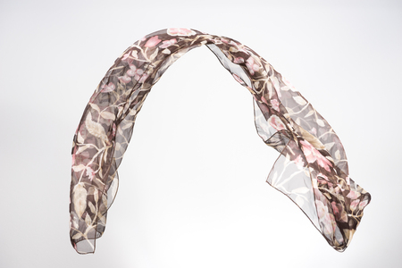 abstract pieces of fabric flying, studio shot , scarf motionの写真素材