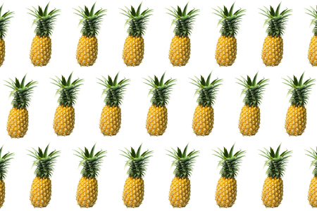 Many Pineapple on white backgroundの写真素材