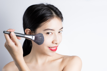 Woman Make-up With Blusherの写真素材