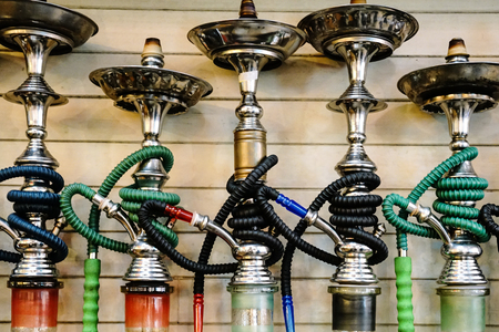 Baraku or shisha in many colors on barの写真素材