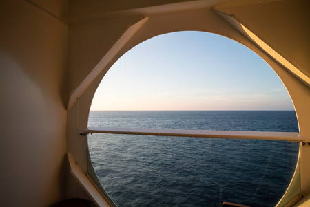 Balcony view on the cruise shipの写真素材