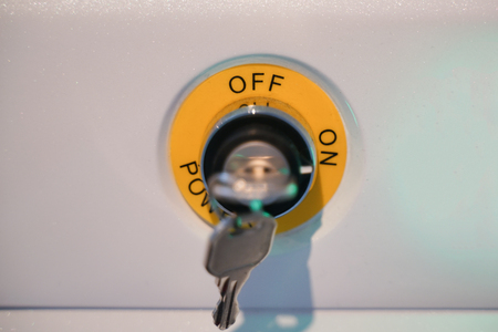 key in key-hole and starts the engineの写真素材