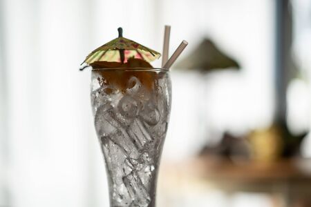 empty glasses from the soft drinks