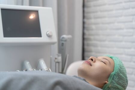 Female patient waiting for treatment in Aesthetic clinic