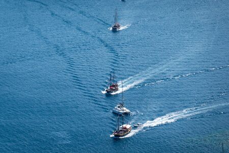 4 of Yacht Sailing On Opened Sea.の写真素材