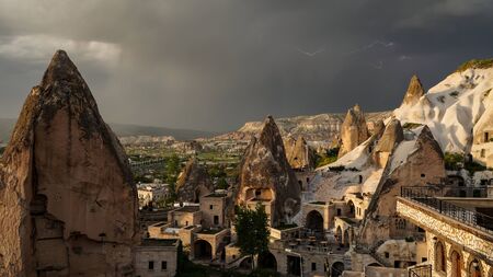 Landscape in Goreme, Cappadocia, Turkey.の写真素材