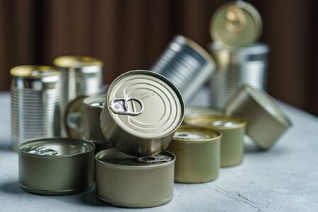 Group of Aluminium canned foodの写真素材
