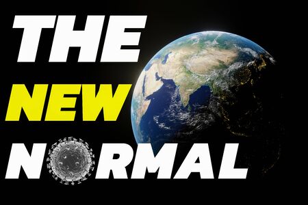 The new normal concept : 3D Render Elements of this image furnished by NASA
