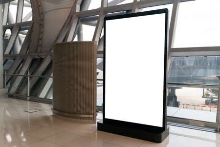White screen blank mock up of street poster billboard on Airport.の写真素材