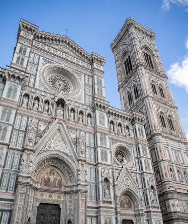 Famous Santa Maria del Fiore cathedral in Florence, Italy.の写真素材