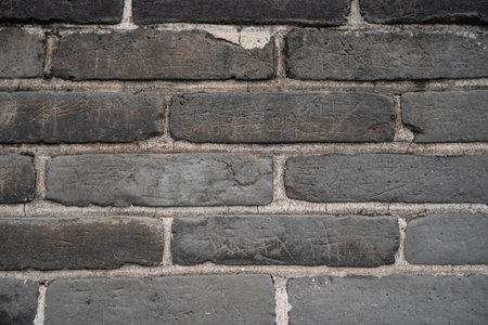 Closeup brick of t he Great Wall of China.