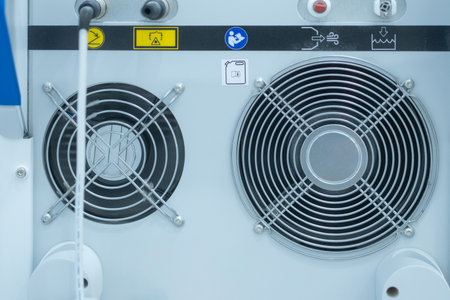 Interior of metal sheet manufacturing equipment and machines in production line.の写真素材