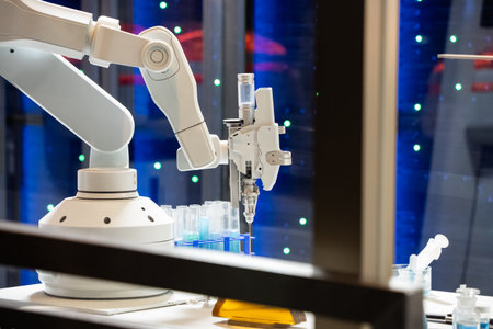 Industrial machine and factory robot arm, Smart factory industry concept.の写真素材